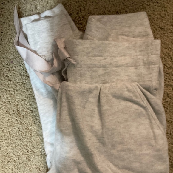 💜 NWT Victoria secret super cozy plush cream comfy fluffy joggers xs xsmall - Picture 3 of 6